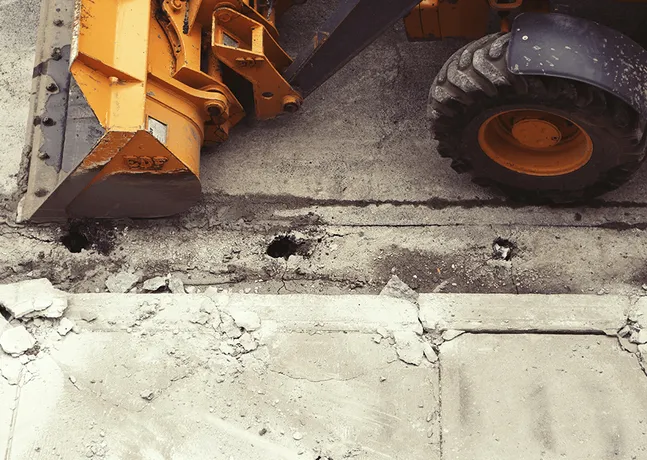 stationnement engin de chantier