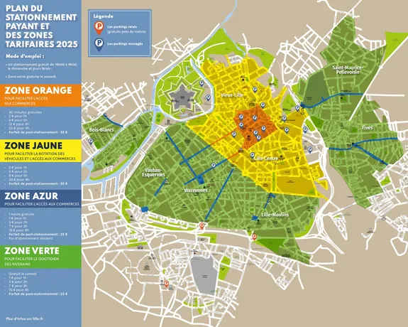 Le plan de stationnement à Lille